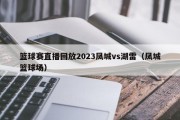 篮球赛直播回放2023凤城vs湖雷（凤城篮球场）