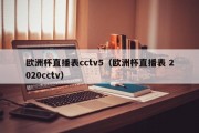 欧洲杯直播表cctv5（欧洲杯直播表 2020cctv）