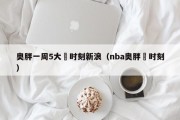 奥胖一周5大囧时刻新浪（nba奥胖囧时刻）