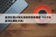 篮球比赛10支队伍如何安排赛程（10个队篮球比赛轮次表）